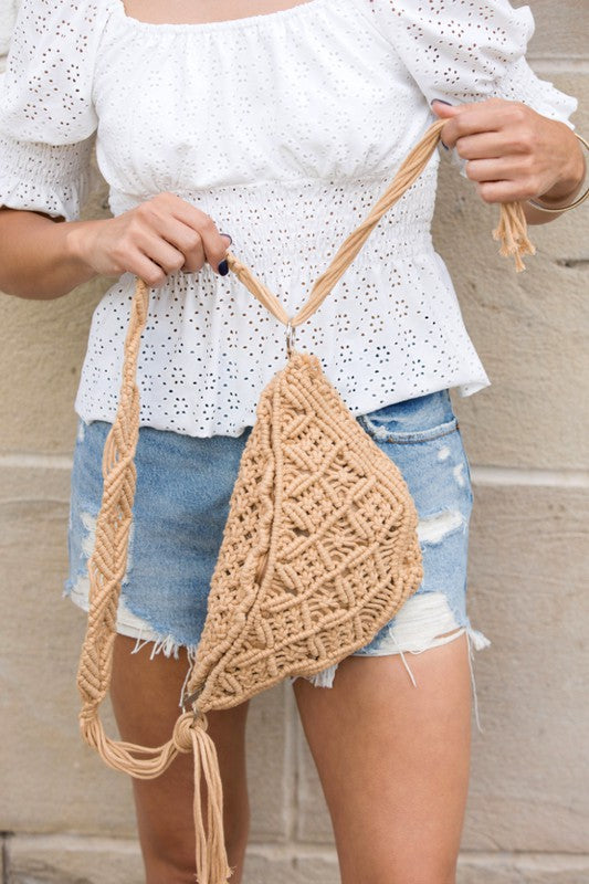 Macrame Bohemian Sling bag Crossbody Bag - Hobo