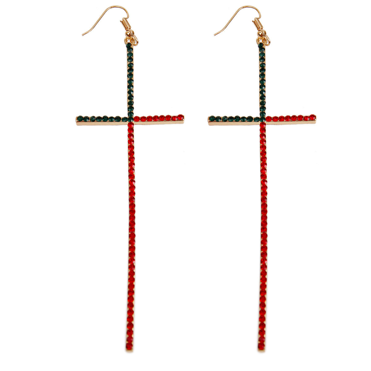 Divine Drops: Rhinestone Cross Earrings for women