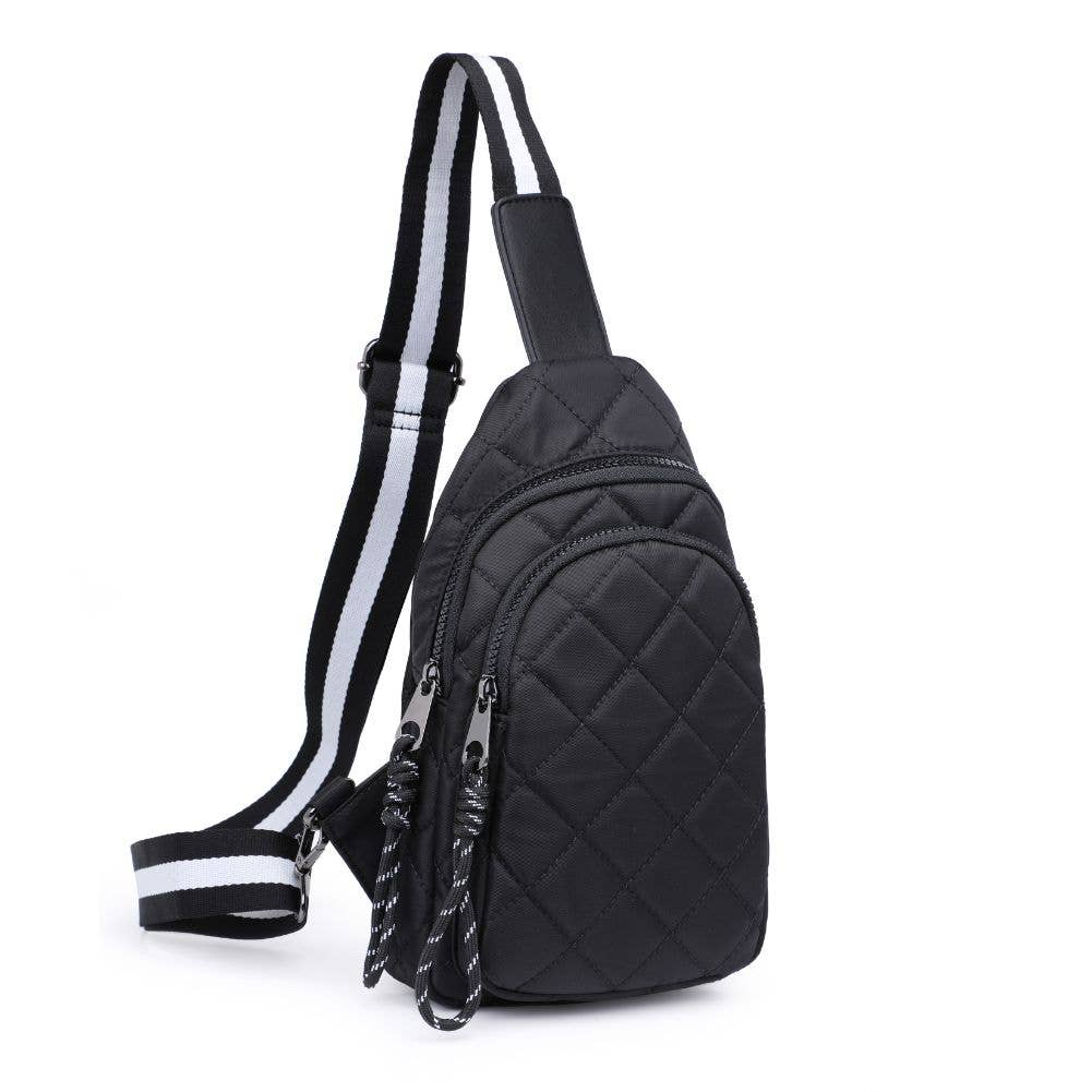 Ace Quilted Nylon Sling Bag Backpack:Black LAST ONE!